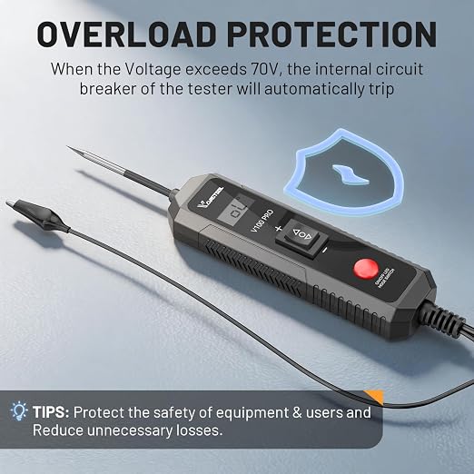 VDIAGTOOL V100 PRO Power Circuit Probe Tester, 6V-30V DC Multifunctional Car Test Light Automotive with Component Activation, Voltage, Continuity Test, Overload Protection for Car SUV RV Motorcycle