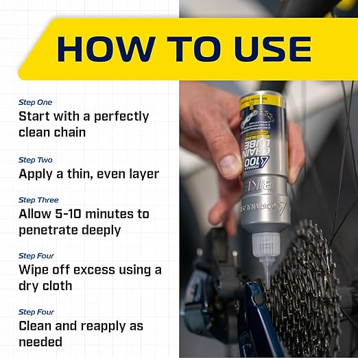 Dry Conditions Bike Chain Lube – Dry Weather Lubricant for Bicycles & Electric Bikes – Deep Penetration, Extends Lifetime, Protects Against Corrosion – 50ml (1.69 oz)