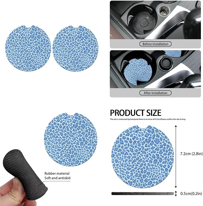 Blue Leopard 13 PCS Car Seat Cover Blue Leopard Spot Set Car Seat Cover Full Set Trucks Sedan SUV Seat Animal Skin Texture Belt Pads Steering Wheel Cover Car Accessories