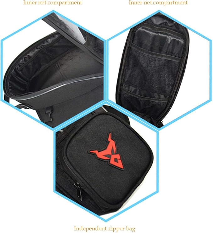 Naysku Motorcycle Tank Bag, 7Inch Touch Screen Motorcycle Bag Fuel Tank Magnetic Bag, Water-Repellent, Large Capacity and Multiple Compartments, for Outdoor Activities