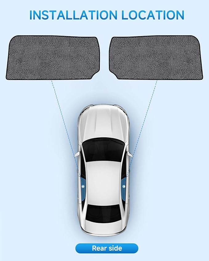 Car Window Shades for Kia Carnival(2022-2025), 2-Pack Rear Window Sun Shades for Baby – Breathable Mesh, UV & Heat Blocker, Privacy Protection for Camping, Travel, Sleep & Nursing