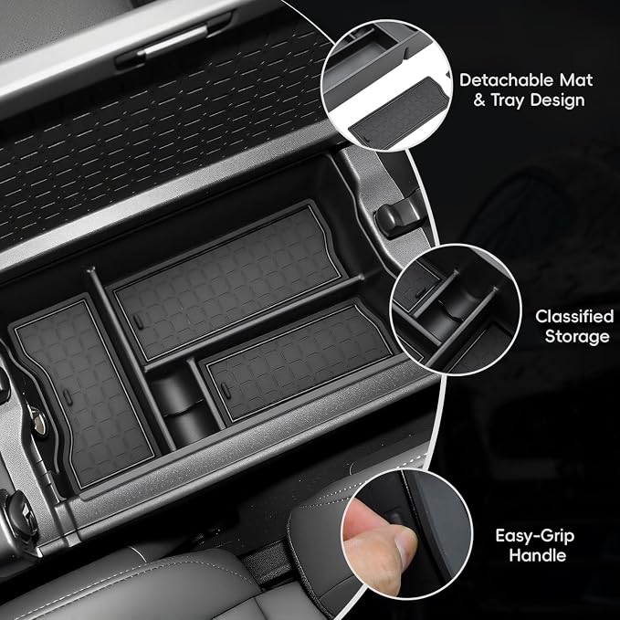 Auovo 6PCS for Toyota RAV4 2026 Accessories Center Console Organizer&Cup Holder&Wireless Charging Mat &Lower Protective Pad