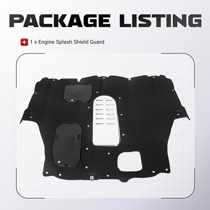 ECOTRIC Engine Splash Shield Guard Compatible with 2012 2013 2014 2015 2016 Dodge Dart Replace for Part Number 68082724AH CH1228150