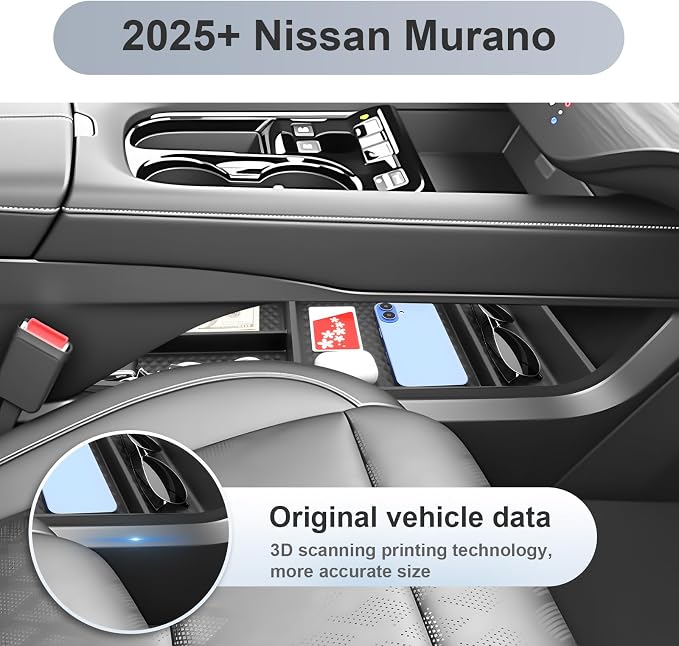 SKTU 2-Pack for 2025 2026 Nissan Murano Center Console Organizer for 2025 2026 Nissan Murano (SV/SL/Platinum) Under Console Tray 2025 2026 Murano Lower Console Tray Nissan Murano 2025 2026 Accessories