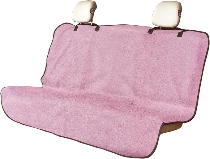 Back Seat Cover for Car Trucks Van SUV Jeep,Waterproof Rear Bench Towel Seat Covers for Dogs and Kids,Automotive Backseat Protector (Pink)