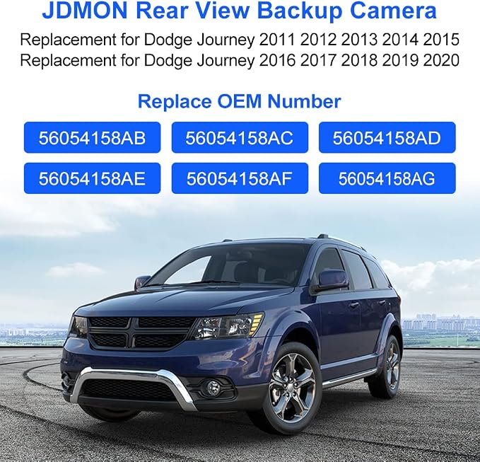 JDMON Backup Park Assist Rearview Camera Compatible with Dodge Journey 2012-2020 Replacement for 590-143 56054158AB 56054158AC 56054158AD
