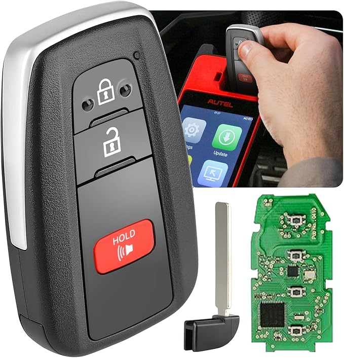 Autel MaxiIM IKEYTY8A3AL, 2026 Universal Key Fob Keyless Entry Replacement for Toyota, 3 Buttons OE-Quality, OBD Learning for 700+ Vehicles, 130FT Remote, Work with Autel Scan Tool KM100 IM508 IM608