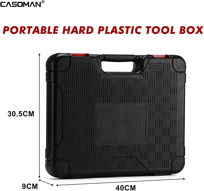 CASOMAN 1/2” Drive Deep Big Impact Socket Set, 21 - Piece Large Spindle Axle Nut Impact Wrench Socket Set, 6 Point, CR-MO, Metric & SAE, 27mm - 41mm, 1-1/16" - 1-5/8"