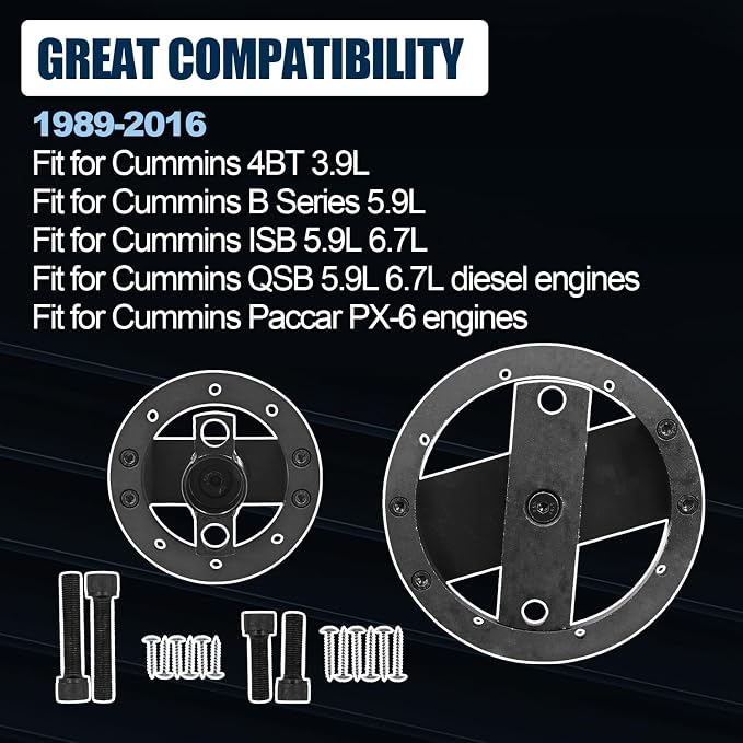 3164659 3164660 Front & Rear Crankshaft Seal Remover & Installer Tool Kit, Compatible with Cummins 1989-2016 4BT 3.9L B Series 5.9L ISB 5.9L 6.7L QSB 5.9L 6.7L Paccar Engines PX-6