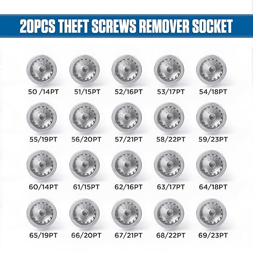 BELEY 20PCS Wheel Lock Nut Key Kit for Porsche & VW Touareg - Anti-Theft Lug Nut Remover Tool Set with Screw Remover