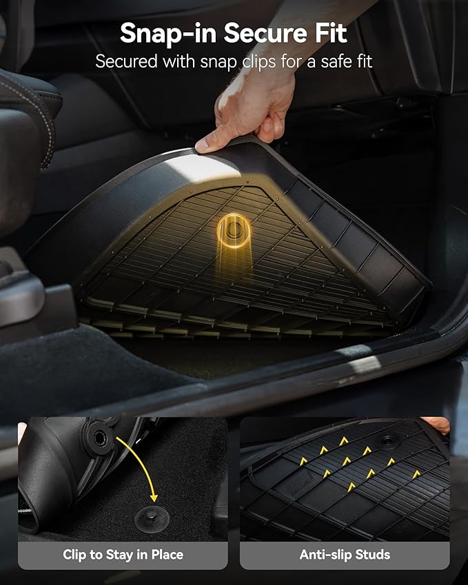 3W Floor Mats Fit for Mercedes Benz E-Class 2024 2025 2026 TPE All Weather Custom Fit Floor Liner for E300 E320 E350 E400 E550 E63, 1st&2nd Row Full Set Car Liners Black