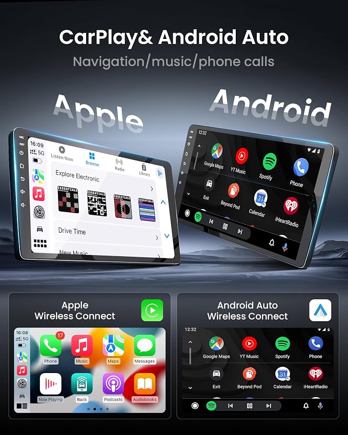 Car Radio for Ford F150 2009-2014: Upgrade 9 inch 1280x800 HD Touchscreen Stereo with Wireless Carplay Android Auto 5G WiFi GPS Navigation Bluetooth FM Mirror Link, Free Backup Camera