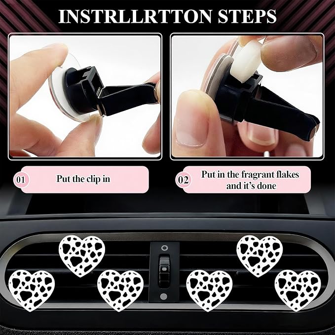 29 PCS Cow Pattern Car Accessories,Including Dashboard Decoration,Rearview Mirror Decoration,Etc,Suitable for Sedans,SUVS and Other Models,Cute Car Interior Sets Suitable for Women (Black)