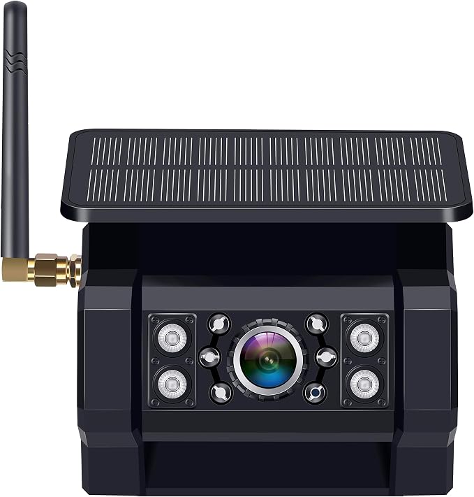 Magnetic RV Backup Camera Solar Portable - Install-Free Soft Rubber Wear-Resistant Night Vision Waterproof for Pemacom P16 Trailer Rear View Camera System