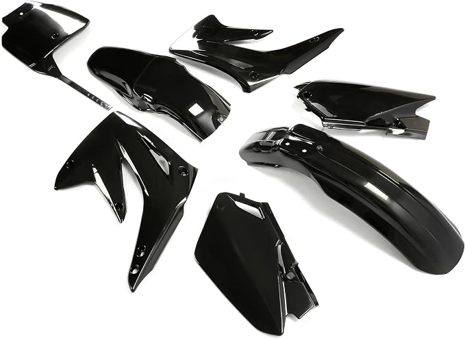 ALMULOO Plastic Kit Compatible with 2003-2007 Honda CR85R/CR85RB Expert, Black Body Fairing Set Front/Rear Fender Side Panels