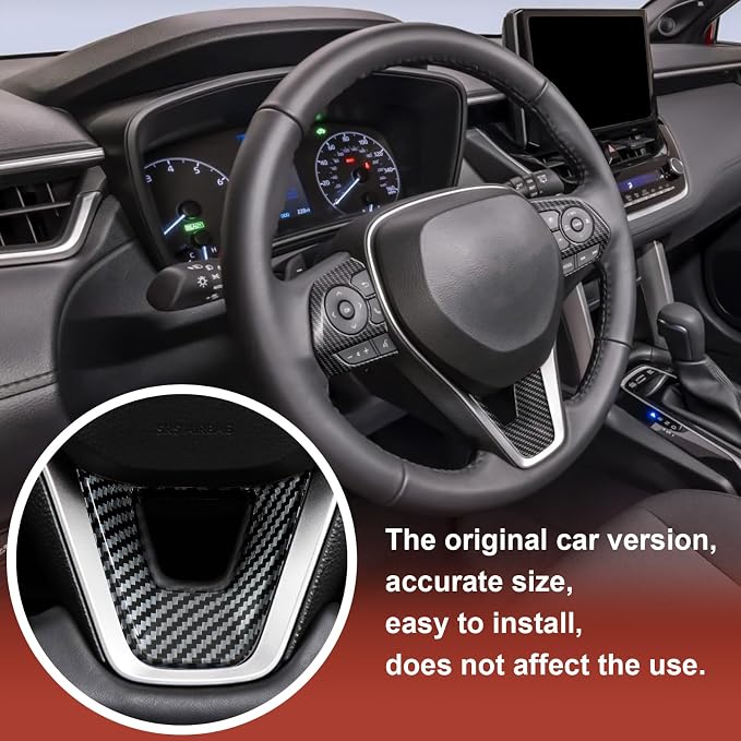 Carbon Fiber Steering Wheel Cover Compatible with Toyota Corolla 2020–2026 & Corolla Hatchback 2019–2026