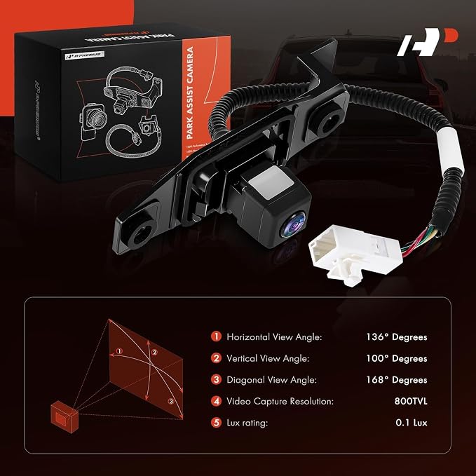 A-Premium Park Assist Camera Rear View Backup Reverse Camera Compatible with Select Lexus Models - 2008-2014 IS F, 2006-2013 IS250, 2006-2013 IS350 - Replace# 8679053011