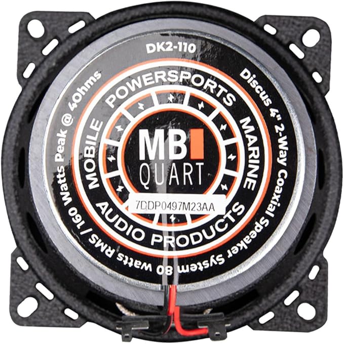 MB Quart Discus High-Performance 4" 2-Way Car Audio Component Coaxial Speakers, 80W Peak Power, 40W RMS, 4 Ohm, and 88db Sensitivity