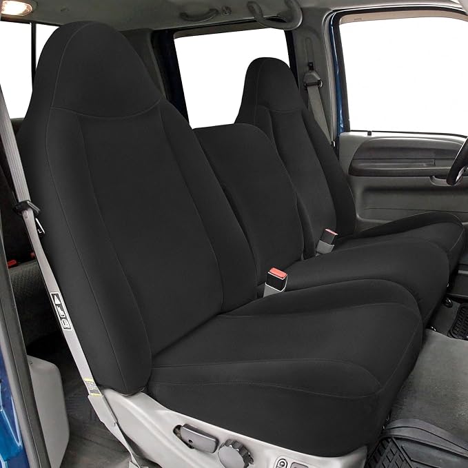 SAPUBK Custom-Fit Seat Covers Replace for 1999-2007 Ford F250- F550 40/20/40 Split Without Shoulder on Backrest Seat, Premium Neoprene Composite Soft Foam Lining Airmesh Breathable Seat Cover