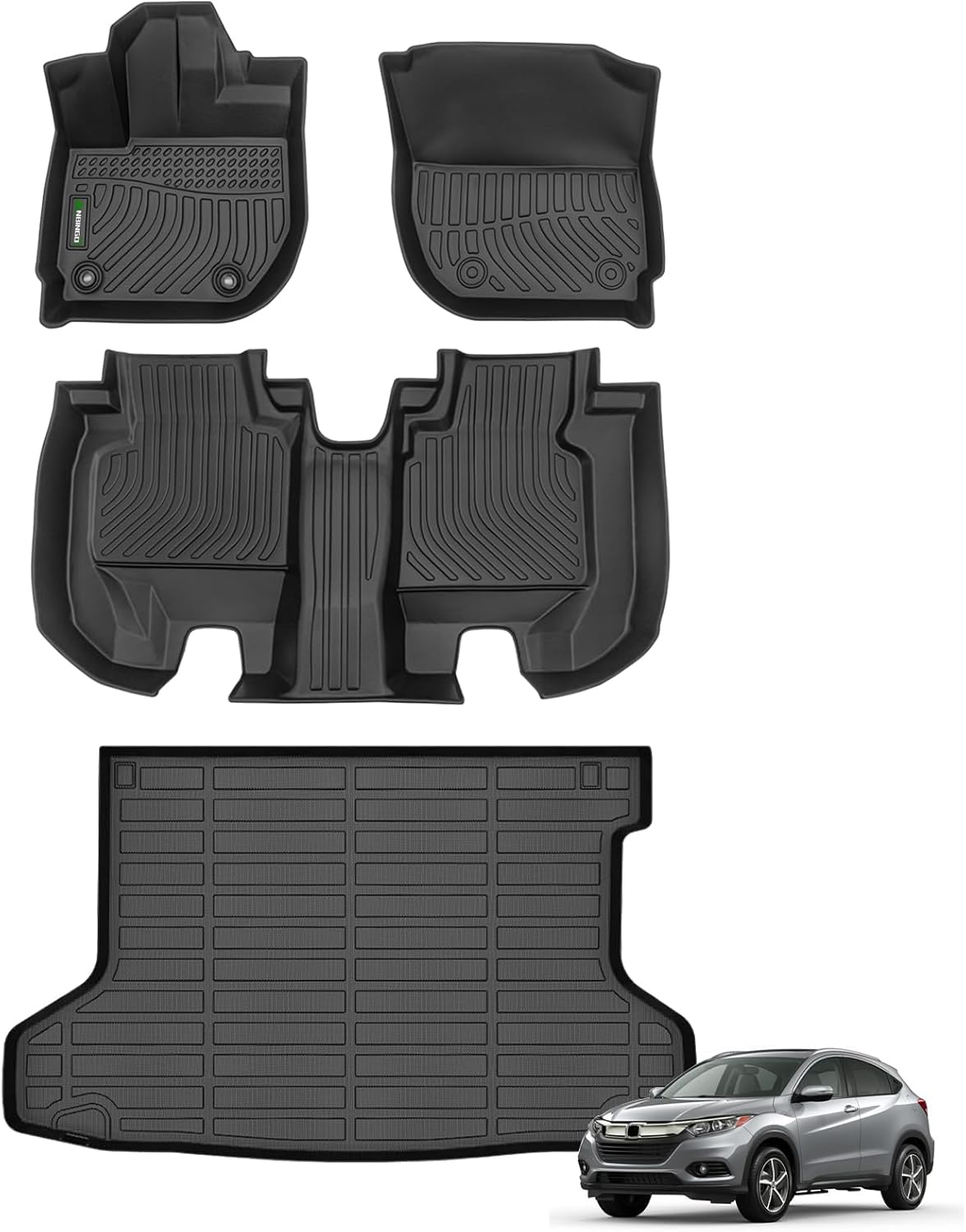 ANBINGO® Floor Mats & Cargo Liner for 2016-2022 HR-V AWD, LX | EX | EX-L | Sport | Touring, HRV All Weather TPE Car Trunk Mat-Set