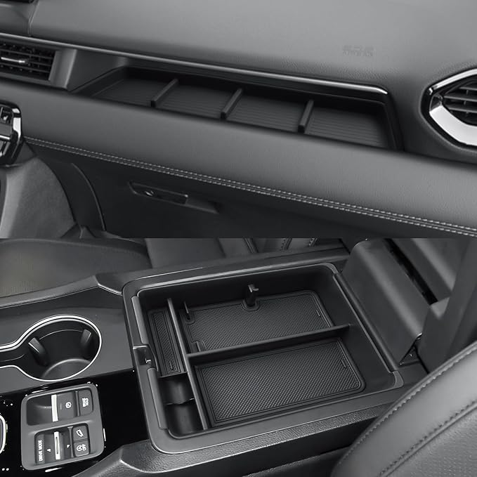 CDEFG for 2026 Honda Pilot Center Console Organizer & Passenger Storage | 2026 Honda Pilot Accessories, Front Row Passenger Storage Tray & Middle Console Armrest Storage Box, ABS Material