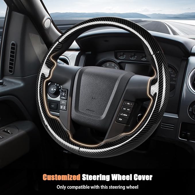 Steering Wheel Cover for Ford F150 2009-2014/Ford Expedition 2015-2017 Custom-fit Car Steering Wheel Cover for Ford Steering Wheel Protector