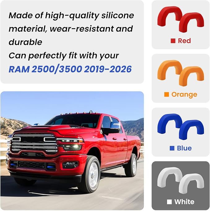 Front Tow Hooks Covers for RAM 2500/3500 2019-2026, Hitch Cover Customized Car Tow Hooks Compatible with RAM 2500/3500 Accessories 2019-2026 (Blue)