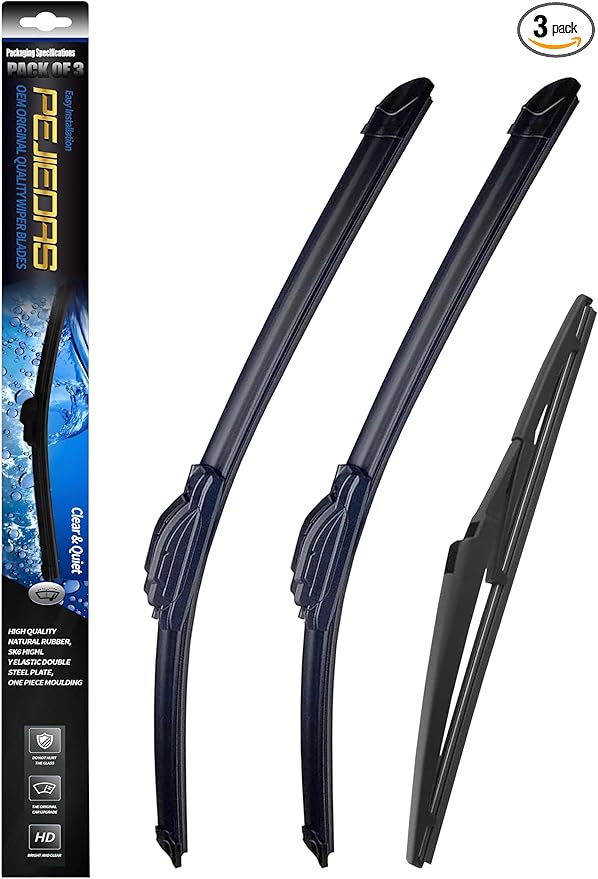3 x OEM Wiper Blades, Replacement Wiper Blades for Toyota RAV4 2013-2022, (26“ & 16” Front Wipers + 10” Rear Wiper Blades)