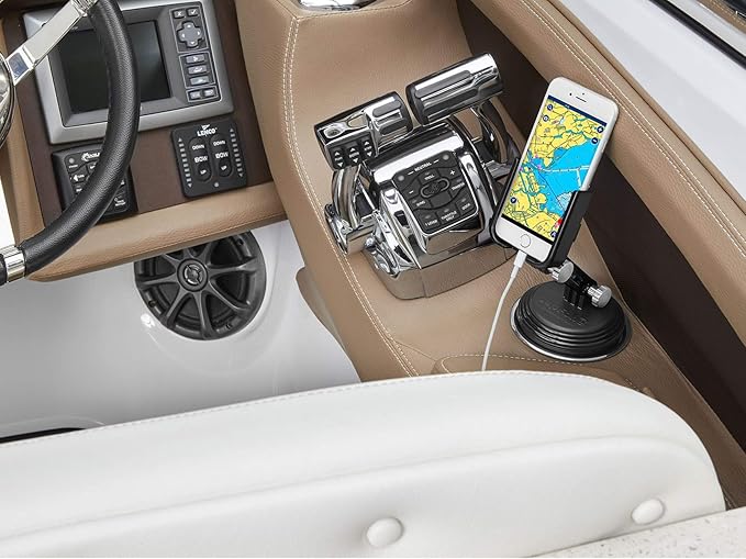 WeatherTech CupFone with Extension – Adjustable, Universal Cup Holder Cell Phone Mount Car & Truck Accessory – Best Design for iPhone & Smartphone Charging – Black Plastic Knobs