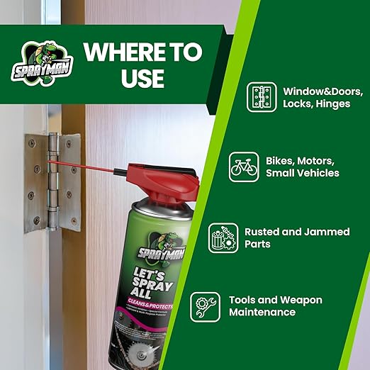 Sprayman Let's Spray All Corrosion Inhibitor (12x11 oz.) Long-Lasting Penetrating Oil & Multi-Use Product Lubricant, Ideal for Door Hinges, Garage Doors, & 360-Degree Swivel Nozzle | 12 Pack