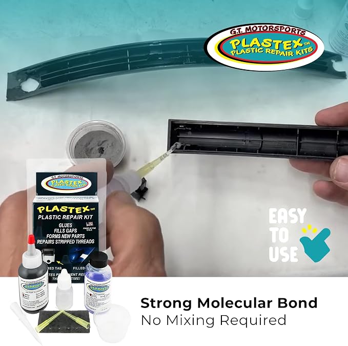Plastex Plastic Repair Kit - Easily Glue, Repair or Remake Broken Plastic, Fiberglass, Wood & More!. (Standard Black Kit)