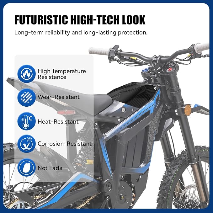 Funparts Real Carbon Fiber Battery Cover for Talaria Sting R MX4, Electric Dirt Bike Battery Guard Protect Warp for Talaria Sting MX4 MX3, High Strength Natural Lluster Colorfast