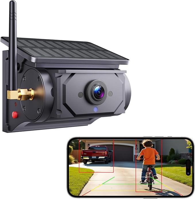 Portable Wireless Backup Camera with 9600mAh Long Life Battery, Magnetic Solar Powered WiFi Rear View Camera for Truck RV Trailer, IP67 1080P HD Night Vision, Motion Detection Alert, Phone App Control