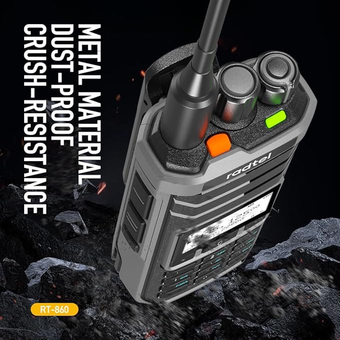 Radtel RT-860G GPS Version Multi Band Ham Radio HF UHF VHF Dual Band with AM USB LSB CW CB LW MW SW SSB Reception, 1024 Channels, 2000mAh Battery, Type-C Charging