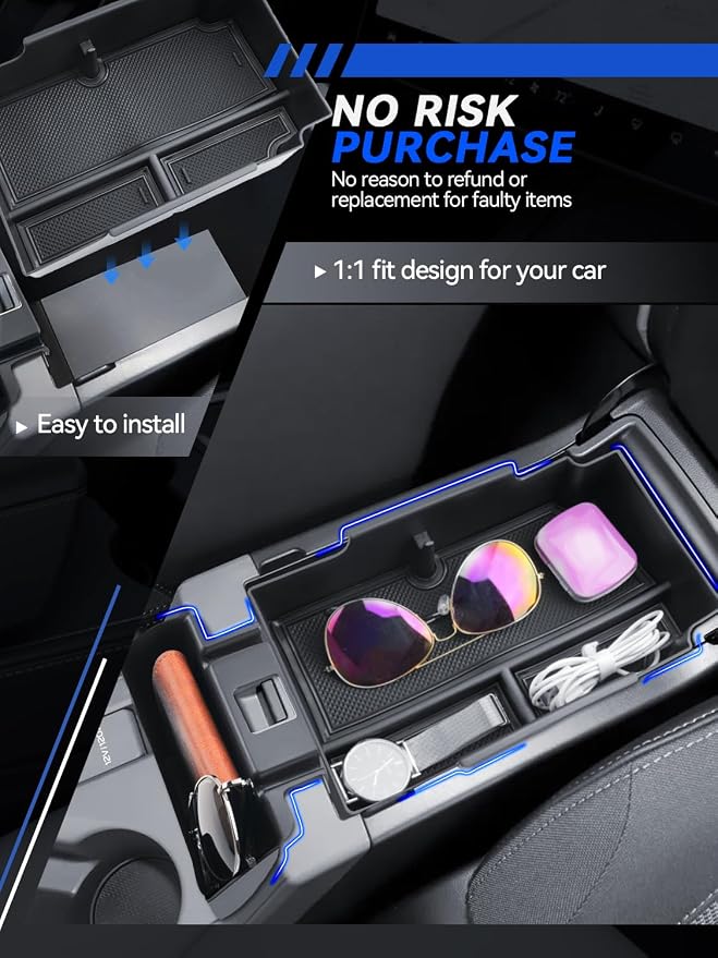 for Model 3 Center Console Organizer Armrest Tray Middle Storage Box Insert Container Durable ABS Plastic Accessories 2024 2025