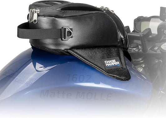 Chase Harper USA 1602M Black Manta X2 Magnetic Tank Bag - Water-Resistant, Tear-Resistant, 22 OZ Vinyl Exterior with Anti-Scratch Rubberized Polymer Bottom, Super Strong Neodymium Magnets