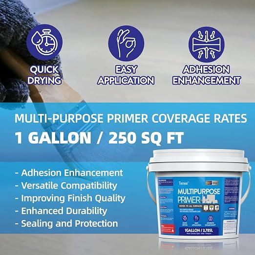 1 Gallon RV Roof Primer Sealant, Liquid Rubber Multi-Purpose Sealant, EPDM & TPO Primer, Elastomeric Roof Coating for Outdoor, High-Adhesion Bonding RV Roof Coating for Concrete, Deck, Wood, Metal