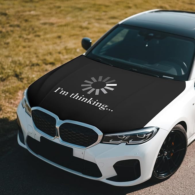 Black Car Hood Cover, 4x5 Feet Car Bonnet Banner | Universal Fit, Elastic Polyester, Stretchable