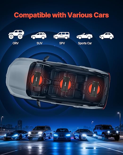 VEVOR 5 Channel Car Audio Amplifier Bridgeable Class D Full Range Amp Max Power 4 x 100W @ 4 Ohm / 4 x 200W @ 2 Ohm + Sub 1 x 500W @ 4 Ohm / 1 x 1000W @ 2 Ohm for Speakers & Subwoofer Vehicles