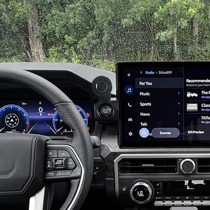 TOYCIDFG Magnetic Phone Holder Rotatable Compatible with Toyota Tacoma 2024 2025 2026, Dashboard Start Button Attached Car Phone Mounted Accessories (14-inch Screen)
