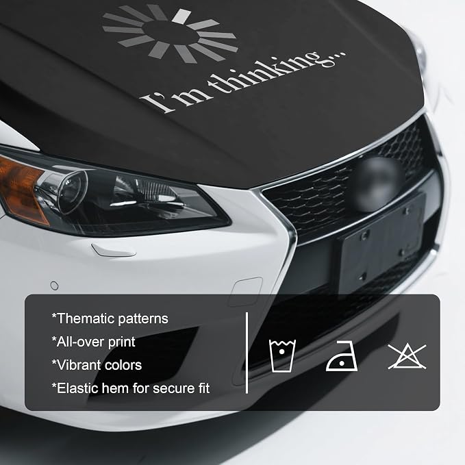 Black Car Hood Cover, 4x5 Feet Car Bonnet Banner | Universal Fit, Elastic Polyester, Stretchable
