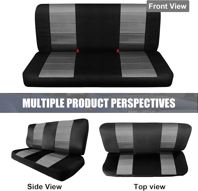 SAPUBK Custom-Fit Rear Seat Covers Replace for 1997-2003 Ford F-150 Super Cab Rear 40/60 Split Bench, Knitted Fabric Composite Soft Foam Lining Airmesh Breathable Seat Cover Cushion