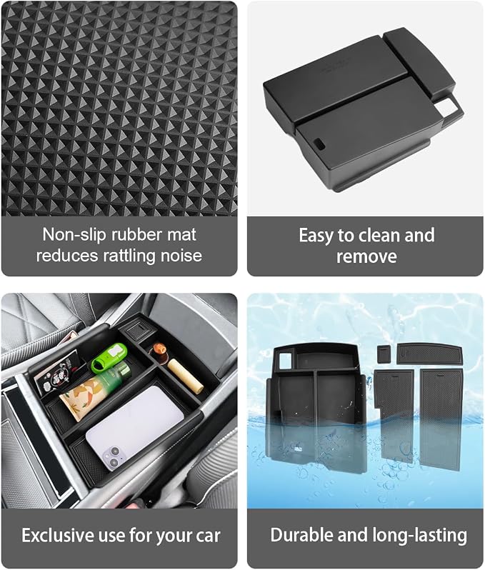CDEFG for 2024 2025 2026 Atlas Center Console Organizer Tray Compatible with 2024 2025 2026 VW Atlas/Atlas Cross Sport SEL R-Line SE Accessories Middle Console Armrest Storage Box
