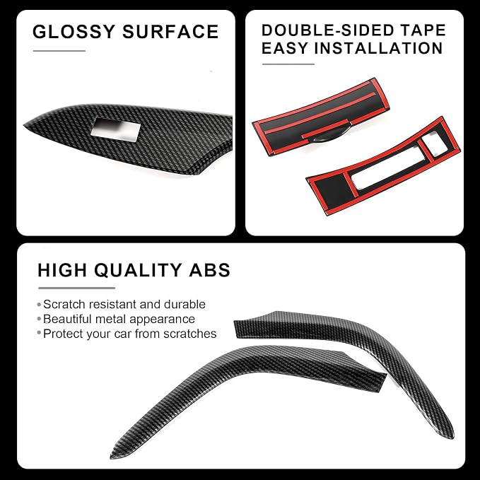 13 Pcs Carbon Fiber Interior Trim Cover Kit Compatible with Toyota Corolla 2009 2010 2011 2012 2013, AC Air Vent Cover Window Lift Switch Panel Cover Gear Shift Panel Cover