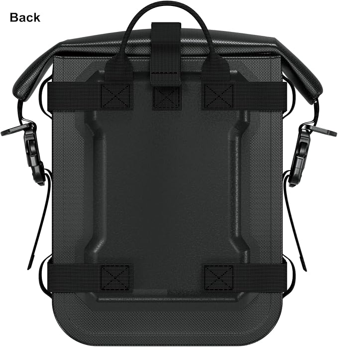 Kewig Full Waterproof Motorcycle Bag for Front Bumper Side Frame Crash Bar | 5.5L TPU Motorcycle Riding Tools Accessories Luggage Bag with Rigid Support & Quick Release Shoulder Strap, Black, 1PC