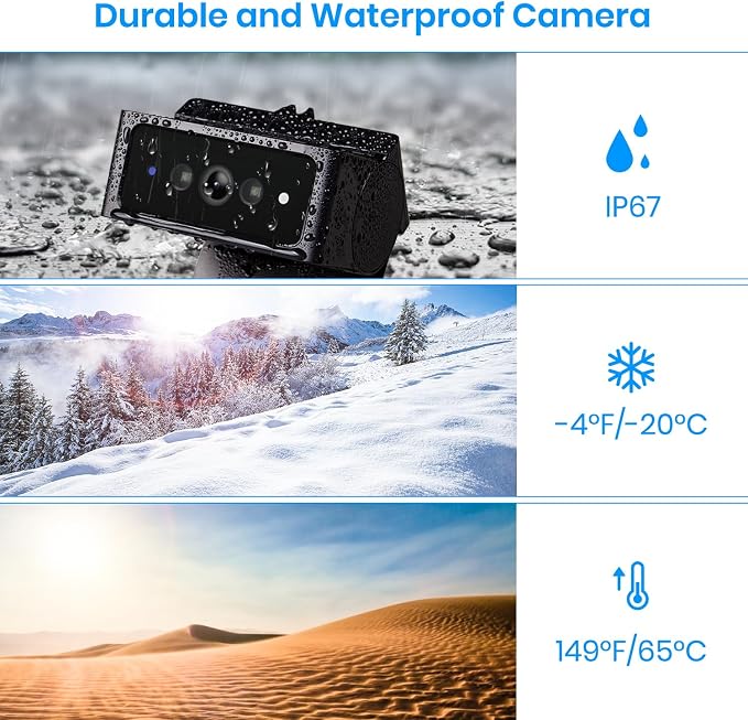 AUTO-VOX Magnetic Wireless Backup Camera, 1080P HD Trucks Camera with IR Night Vision, IP69K Waterproof, Compatible with Solar 4B/S46/S46PRO Monitor, Single Camera for RV, Truck & Trailer(Single Cam)