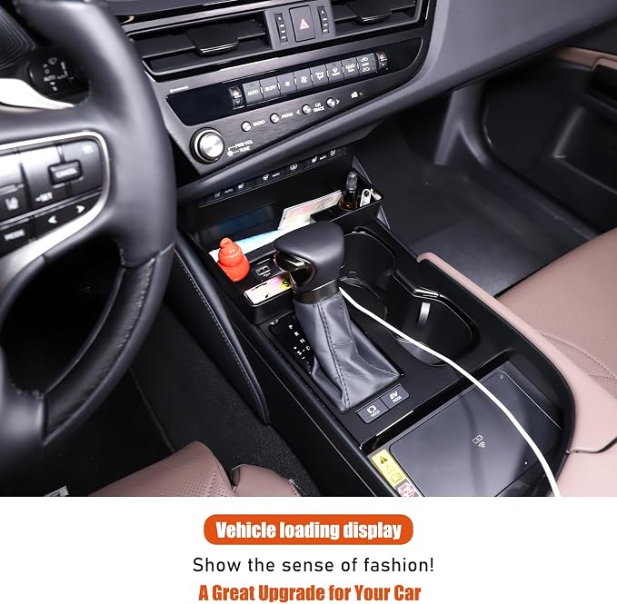Central Controls Storage Box Compatible with Lexus ES 300h 350 2022-2024, Gear Shift Console Tray Organizer Interior Storage Accessories