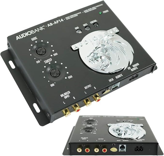 AudioBank 1/2 Din Car Audio Digital High Performance Bass Control Machine Including Bass Processor, Bass Maximizer & Sound Restoration for Subwoofer with Bass Knob (AB-AP14)