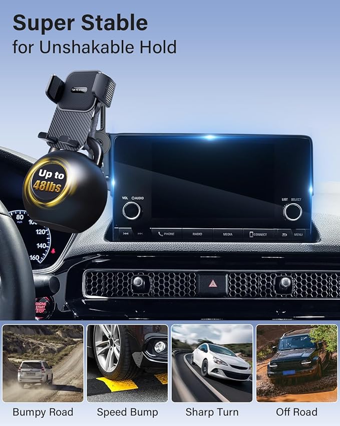 SKYLOTEC Phone Mount for Mazda 3 2014-2016/CX-3 2016-2021/MX-5 MX5 Miata 2016-2023 Accessories 7-Inch Screen Fixed Clip, Automobile Cradles Car Phone Holder, Cell Phone Base Not Block Air Vent