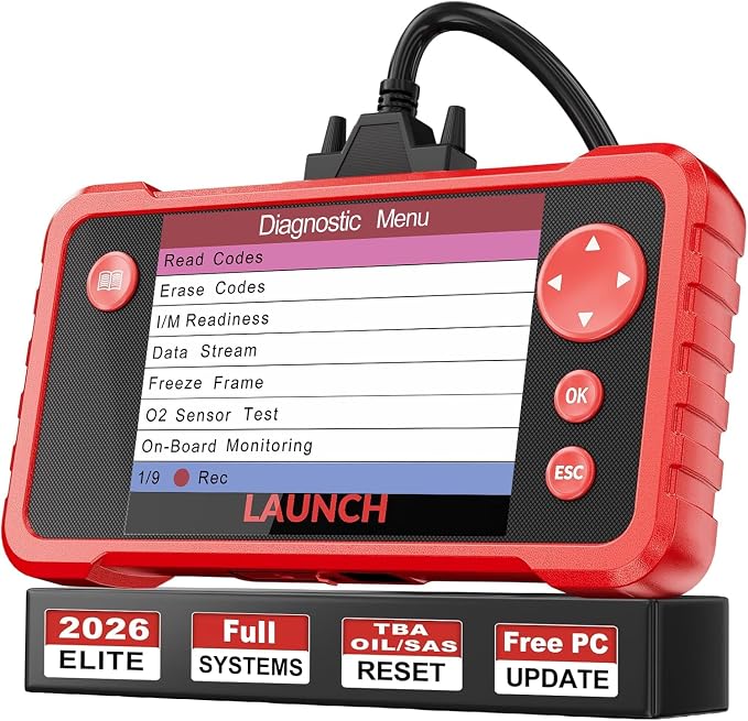 LAUNCH CRP123 V2.0 Plus [2026 New Model] All System Scan Tool with 3 Reset Oil Service/Throttle Relearn/SAS Reset,OBD2 Scanner Diagnostic Tool,Lifetime Free Update